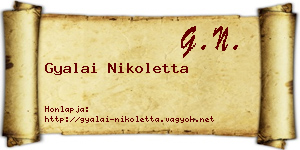 Gyalai Nikoletta névjegykártya